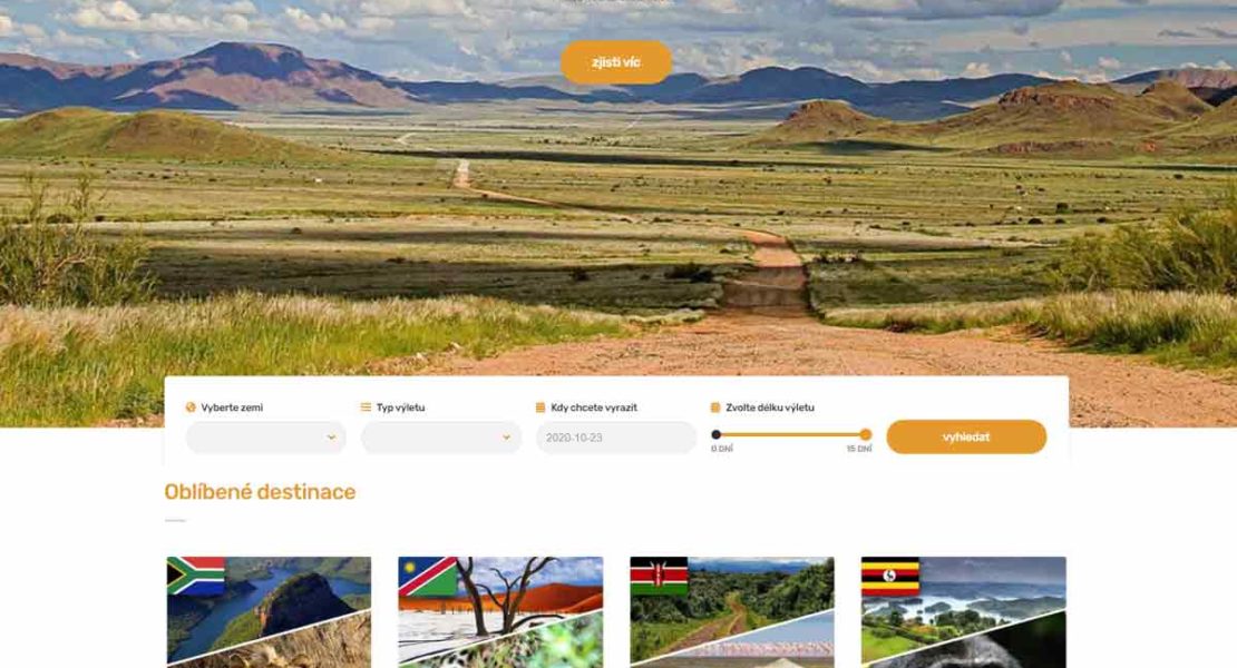 Webové stránky pro cestovní agentury a kanceláře