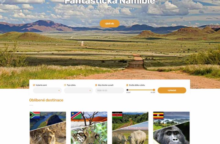 Webové stránky pro cestovní agentury a kanceláře